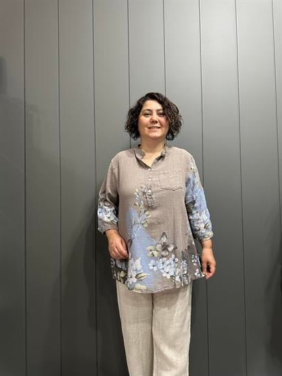 Hakim Yaka Tek Cepli %100 Pamuk İtalyan Bluz – Kadın