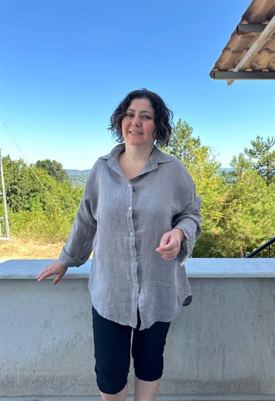 İthal Naturel %100  Keten Gömlek