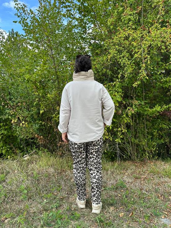 Kapitone Yakalı Oversize Sweat