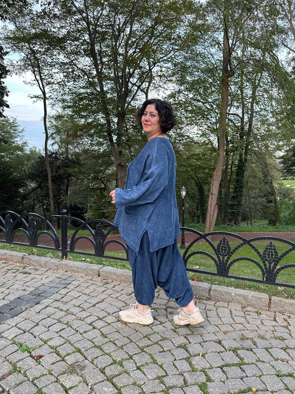 Owersize Pamuklu Triko Bluz Tarçın