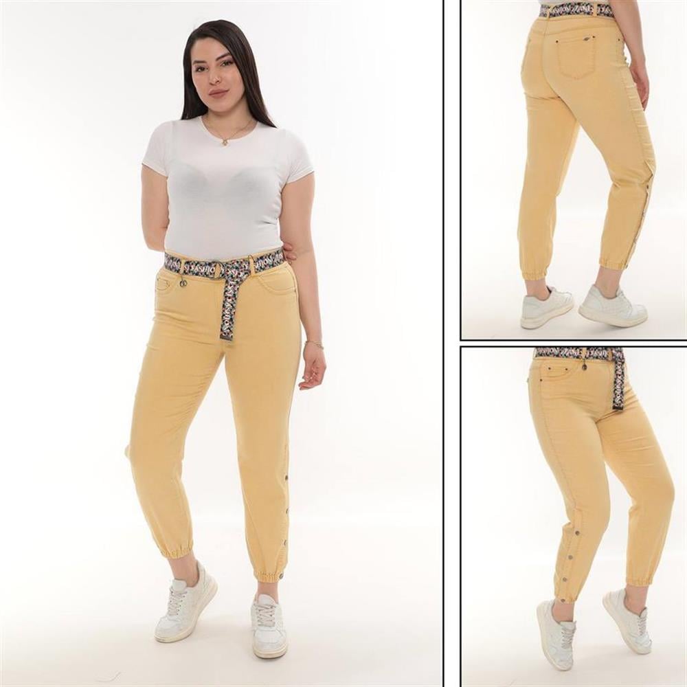 Paça Çıt Çıtlı Yüksek Bel Spor Pantolon
