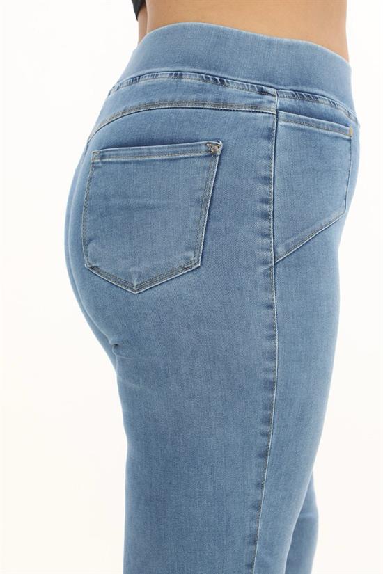 Paçası Püsküllü Yüksek Bel Jean