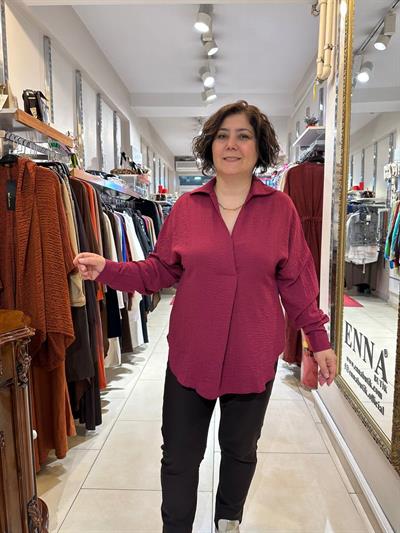 Ayrobin Kumaş Oversize Gömlek