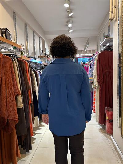 Ayrobin Kumaş Oversize Gömlek