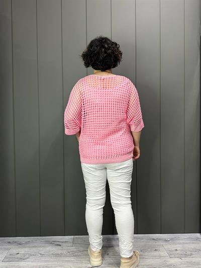 Fileli Atletli İtalyan Bluz Pembe