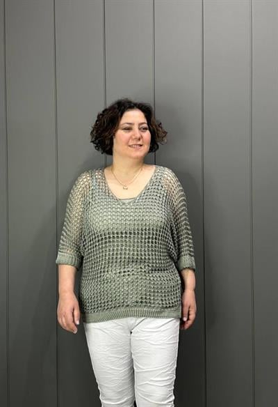 Fileli Atletli İtalyan Bluz Yeşil
