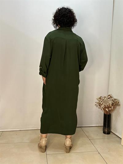 Gömlek Elbise Haki Yeşil