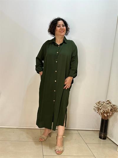 Gömlek Elbise Haki Yeşil