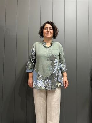 Hakim Yaka Tek Cepli %100 Pamuk İtalyan Bluz – Kadın