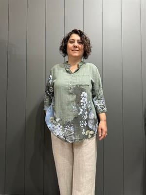 Hakim Yaka Tek Cepli %100 Pamuk İtalyan Bluz – Kadın