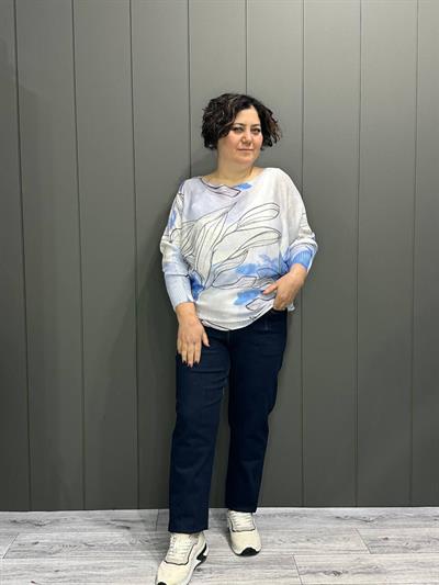 İthal Merserize Bluz Mavi