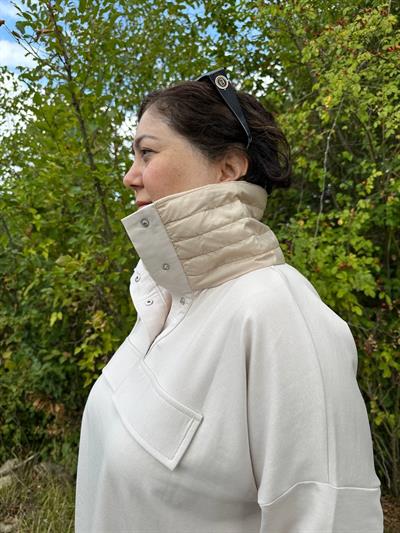 Kapitone Yakalı Oversize Sweat