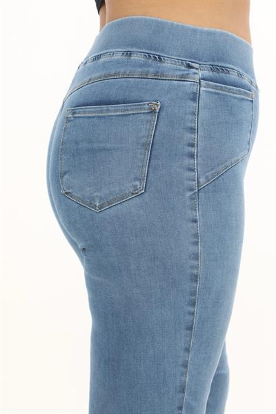 Paçası Püsküllü Yüksek Bel Jean