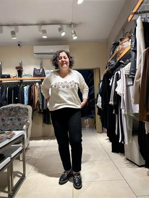 Toparlayıcı Yüksek Bel Kadife Punto Kumaş Pantolon