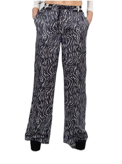 Zebra Desen Saten pantolon
