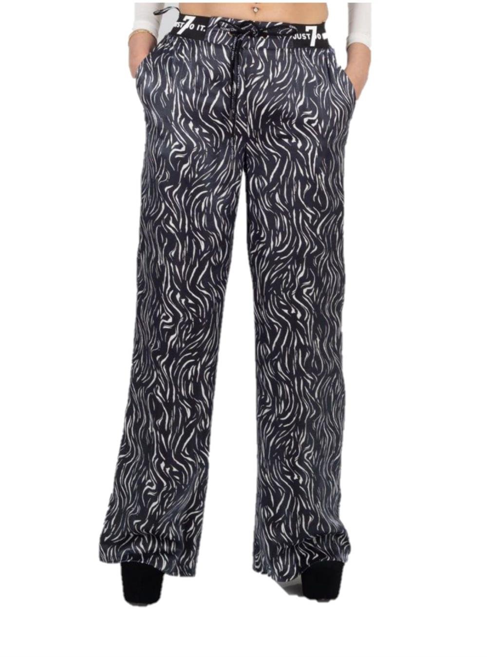 Zebra Desen Saten pantolon