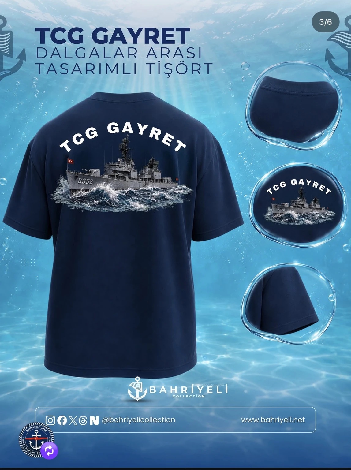 TCG Gayret D-352 Dalgalar Arası Oversize Tişört