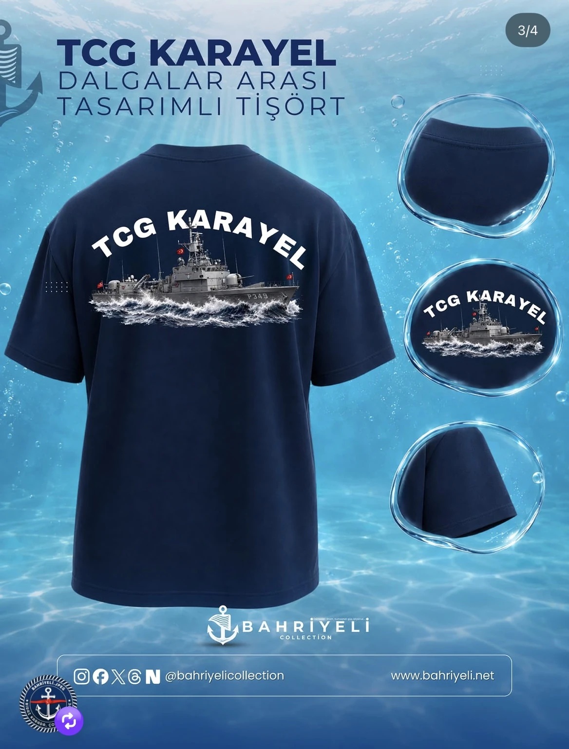 TCG Karayel P-349 Dalgalar Arası Oversize Tişört
