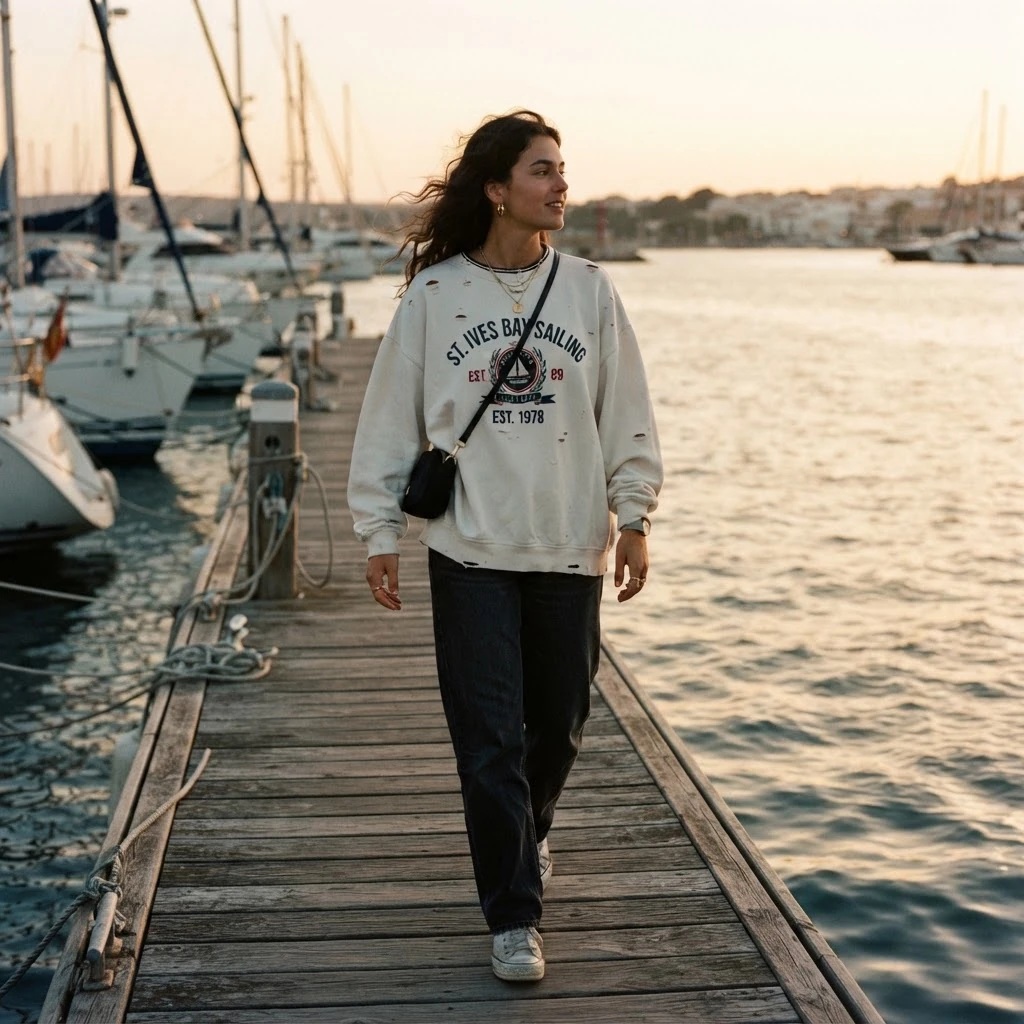 Bahriyeli Collection kadın model marina çekimi