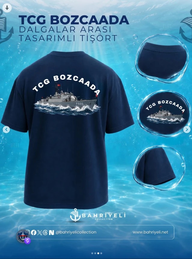 TCG Bozcaada F-500 Dalgalar Arası Oversize Tişört