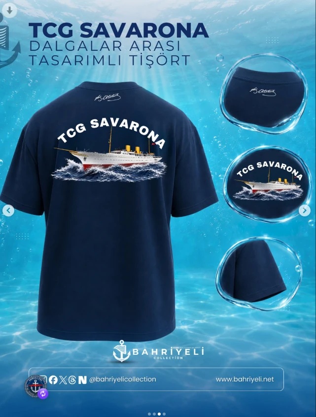 TCG Savarona Dalgalar Arası Oversize Tişört