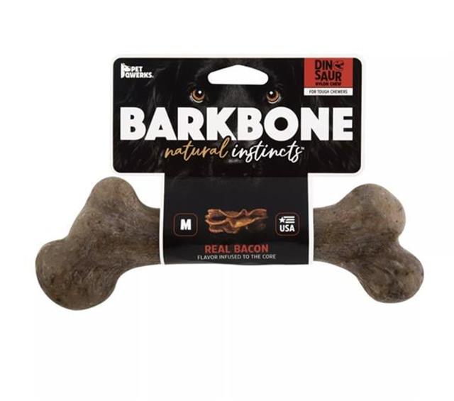 BarkBone Dinosaur Bacon Aromalı Bitmeyen Köpek Çiğneme Kemiği (Orta Boy)