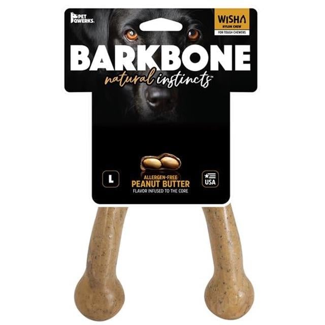 BarkBone Wishbone Lades Kemiği Şeklinde Fıstık Ezmesi Aromalı Köpek Çiğneme Kemiği (Büyük Boy)
