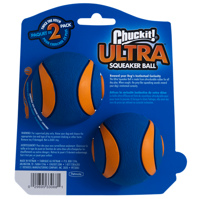 Chuckit! Ultra Squeaker 2'li Sesli Köpek Oyun Topu (Orta Boy)