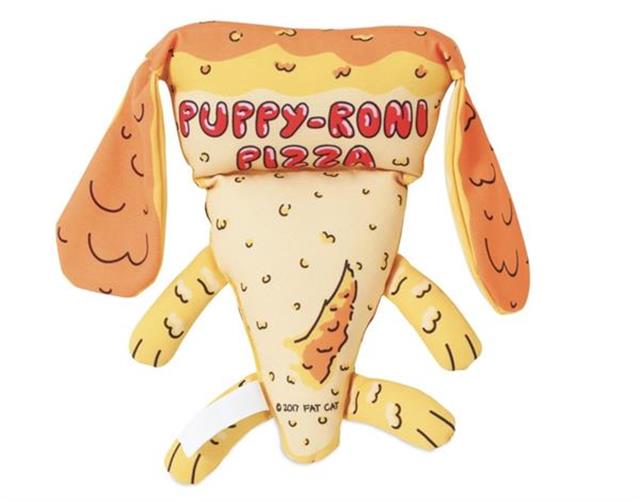 Fat Cat Foodies Dayanıklı Kanvas Kumaştan Sesli Köpek Oyuncağı (Pizza)