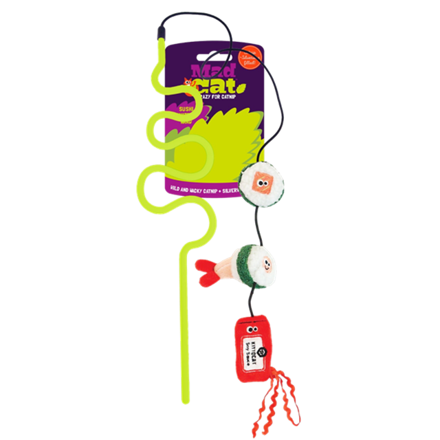 Mad Cat Sushi Swatter Kedi Otlu ve Matatabili Oyuncaklı Kedi Oltası