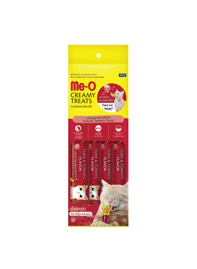 Me-O Creamy Ton Balıklı/Domates Lezzetli Kedi Ödülü 4x15GR - 9