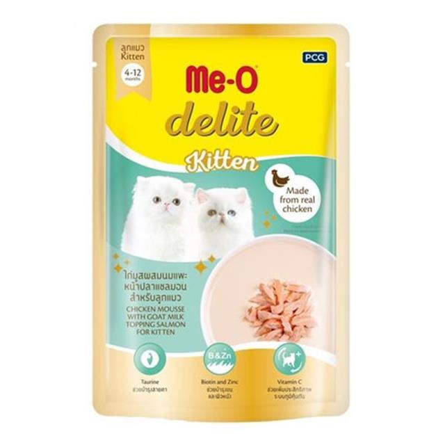 Me-O Pouch Delite Yavru Kedi Tavuk Püresi/Keçi Sütlü/Somon Balığı Kedi Konservesi 70GR
