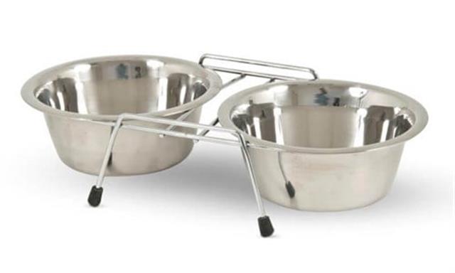 Petmate Double Diner İkili Kaydırmaz Çelik Mama ve Su Kabı