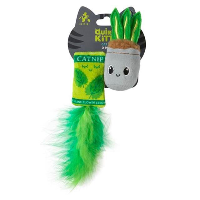 Quirky Kitty House Plant Kedi Otlu ve Matatabili 2'li Kedi Oyuncağı