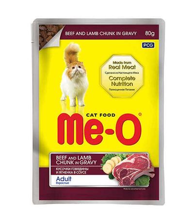 Me-O Pouch Dana Ve Kuzu Etli Kedi Konservesi 80GR