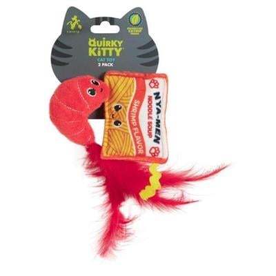 Quirky Kitty Ramen Kedi Otlu ve Matatabili 2'li Kedi Oyuncağı
