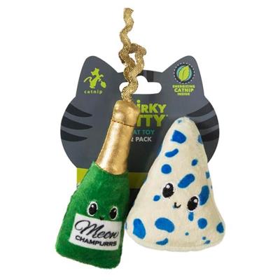 Quirky Kitty Wine and Cheese Kedi Otlu ve Matatabili 2'li Kedi Oyuncağı