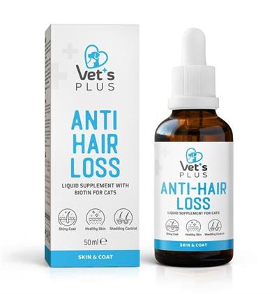 Vet's Plus Anti-Hair Loss Kediler İçin Tüy Dökülmesi Önleyici Plus+B Damla 50ml