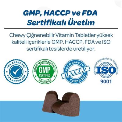 Vet's Plus Derma Care Kedi ve Köpekler İçin Deri ve Tüy Yapısı Destekleyici Çiğnenebilir Tablet (60'lı)