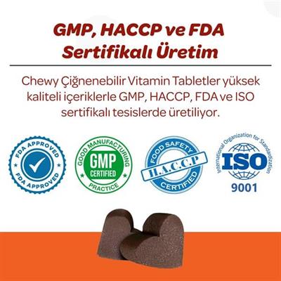 Vet's Plus Multi-Vitamin Kedi ve Köpekler İçin Spirulinalı Çiğnenebilir Tablet (60'lı)