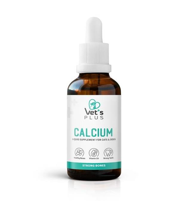 Vet's Plus Calcium Kedi ve Köpekler İçin Kemik ve Diş Yapısı Destekleyici Kalsiyum Damla 50ml