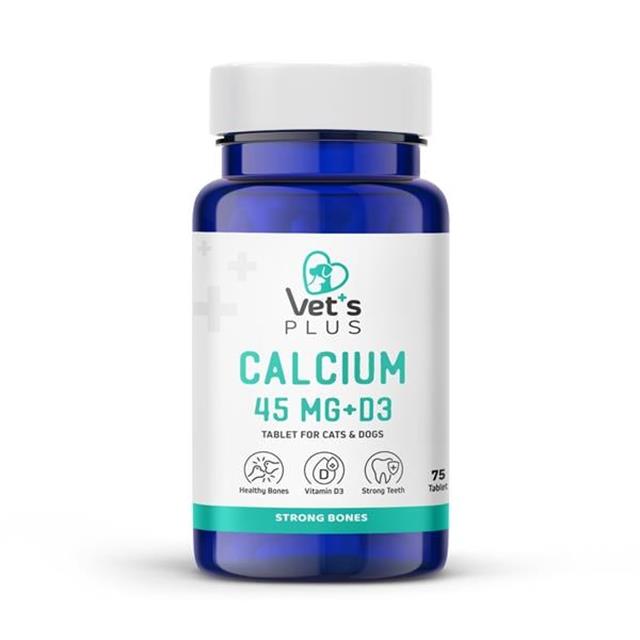 Vet's Plus Calcium Kedi ve Köpekler İçin Kalsiyum Tablet (75'li)