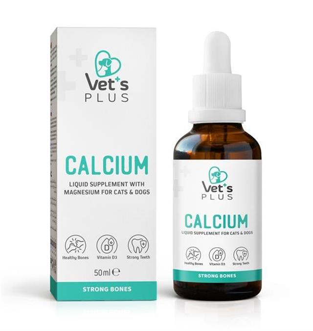 Vet's Plus Calcium Kedi ve Köpekler İçin Kemik ve Diş Yapısı Destekleyici Kalsiyum Damla 50ml