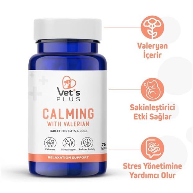 Vet's Plus Calming Kedi ve Köpek İçin Sakinleştirici Tablet (75'li)