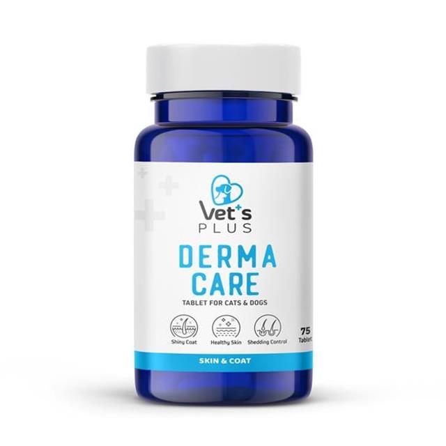 Vet's Plus Derma Care Kedi ve Köpek İçin Tüy Sağlığı Güçlendirici Tablet (75'li)