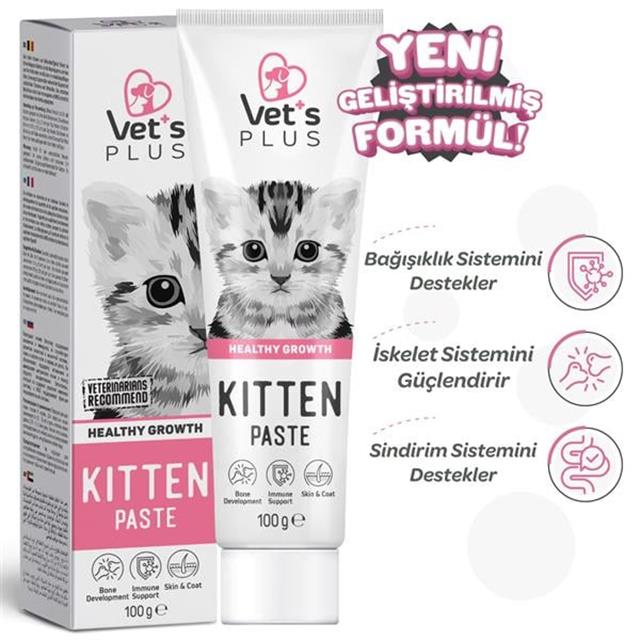 Vet's Plus Hamile ve Yavru Kediler İçin Folik Asitli Malt Kedi Macunu 100gr