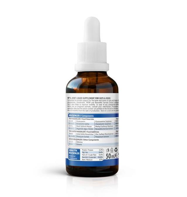 Vet's Plus Hip&Joint Kedi ve Köpekler İçin Eklem Yapısı Destekleyici Glukozaminli Damla 50ml
