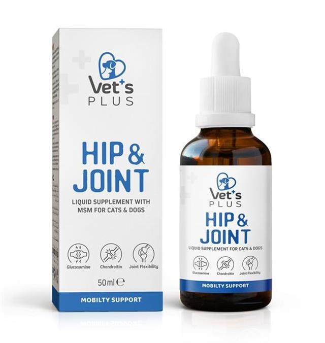 Vet's Plus Hip&Joint Kedi ve Köpekler İçin Eklem Yapısı Destekleyici Glukozaminli Damla 50ml