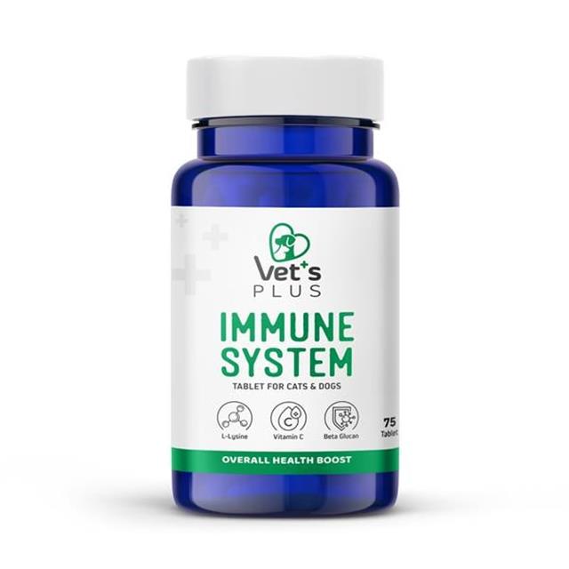 Vet's Plus Immune System Kedi ve Köpek İçin Bağışıklık Sistemi Güçlendirici Tablet (75'li)
