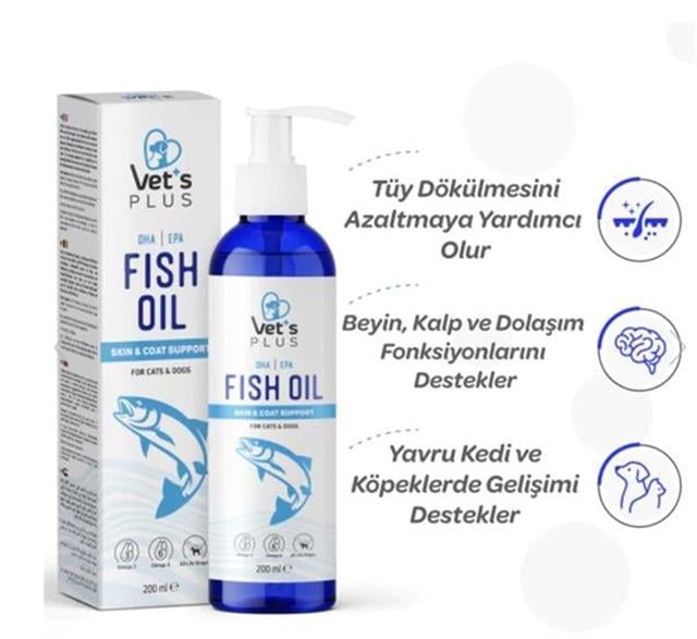 Vet's Plus Kedi ve Köpekler için Balık Yağı 200ml